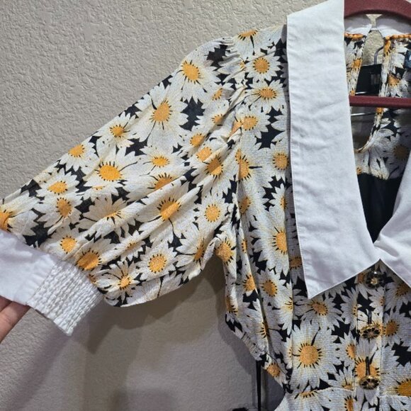 Anthropologie Maeve Puff Sleeve Printed Cutout Mini Dress Size s - Picture 9 of 16